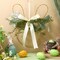 Rustic Farmhouse Easter Bunny Wreath – Spring Door & Wall Decor with Lamb’s Ear Greenery and Satin Bow, Indoor & Outdoor